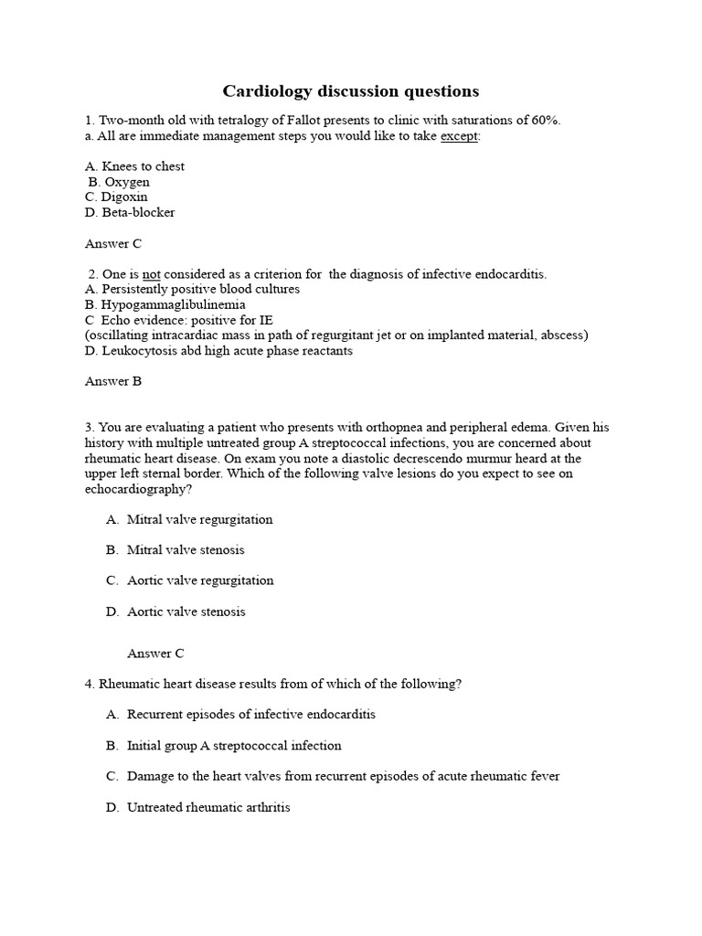 Cardiology discussion | PDF | Heart | Medical Specialties
