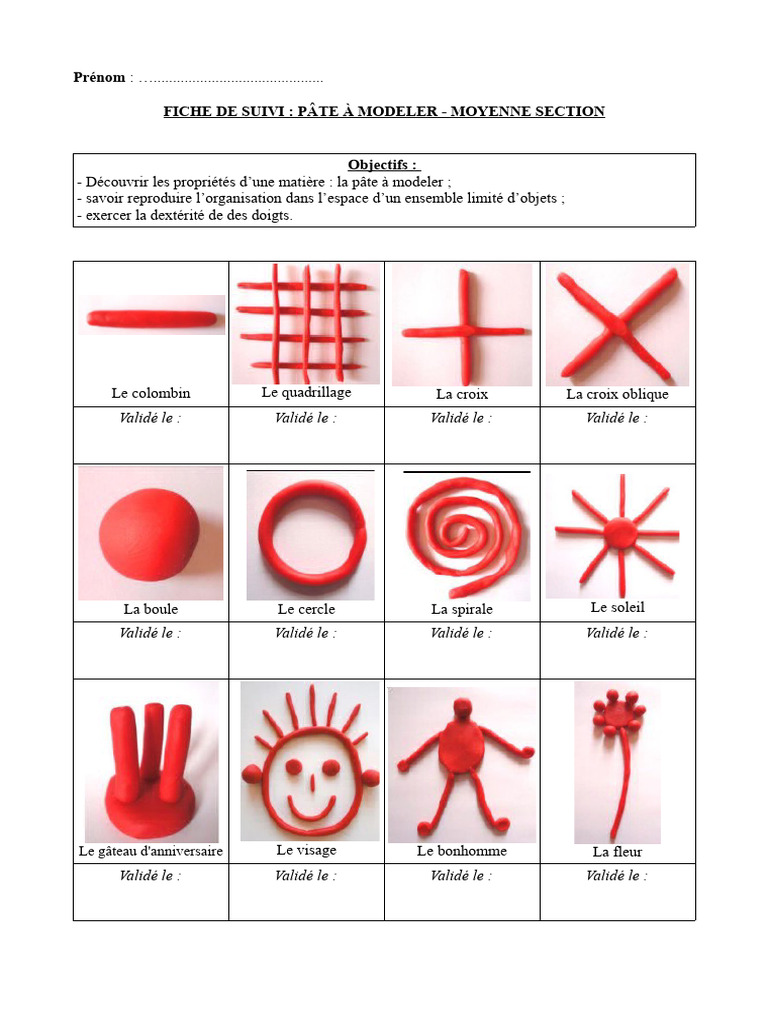 Suivi d'activités pâte à modeler MS | PDF