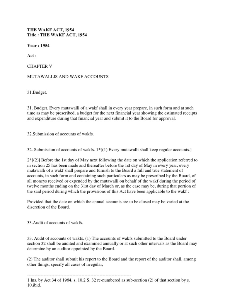 The Wakf Act PDF
