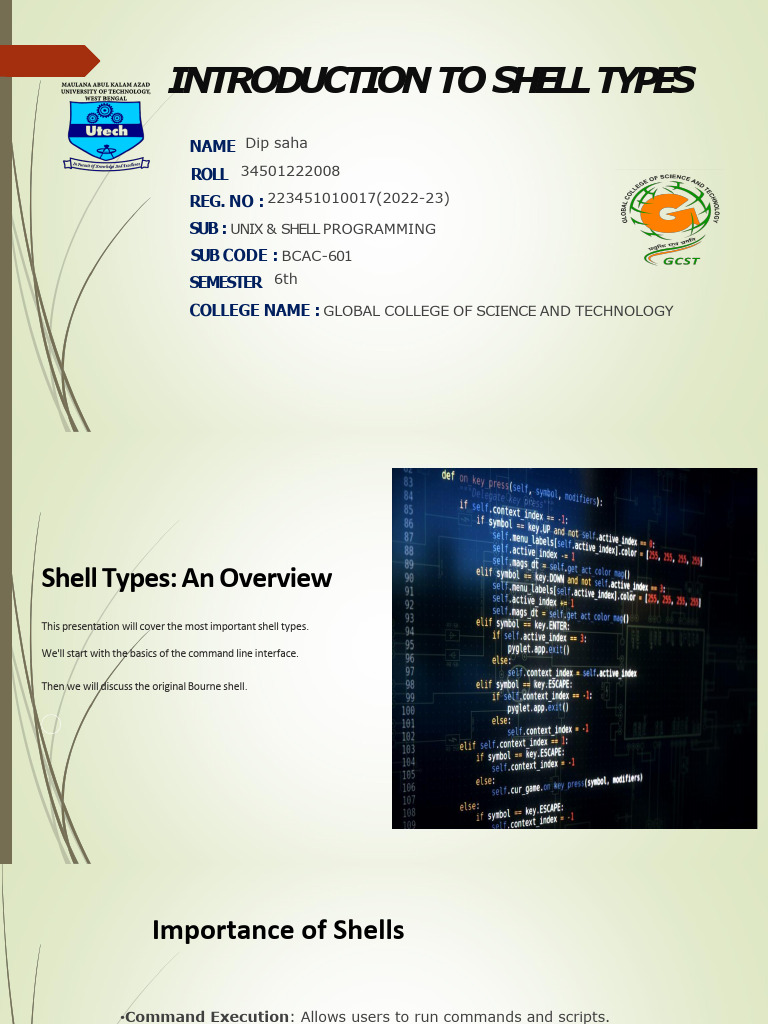 Overview of Shell Types in UNIX | PDF | Command Line Interface ...