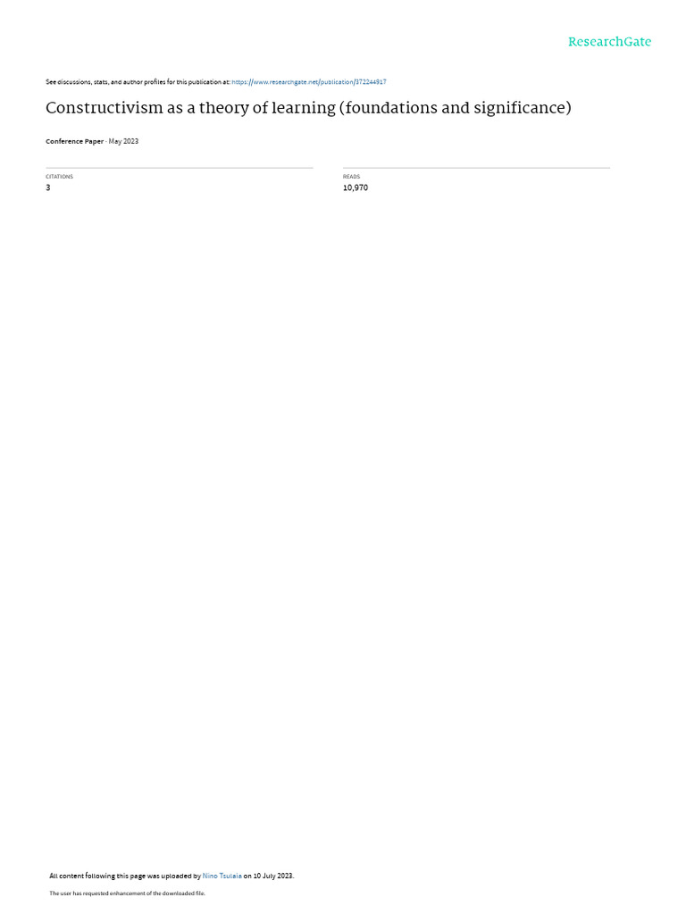 Foundations of Constructivism in Learning | PDF | Constructivism ...