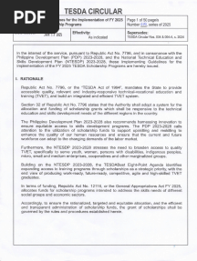 TESDA Circular No. 014-2025
