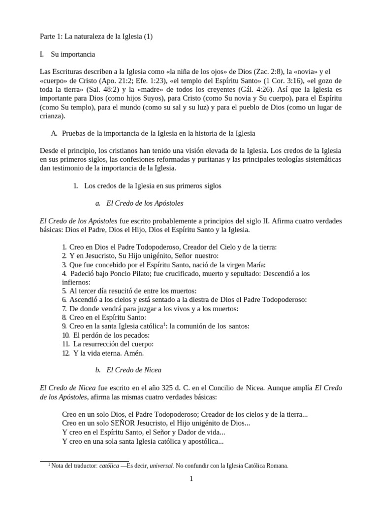 Importancia y naturaleza de la Iglesia | PDF | Iglesia cristiana ...