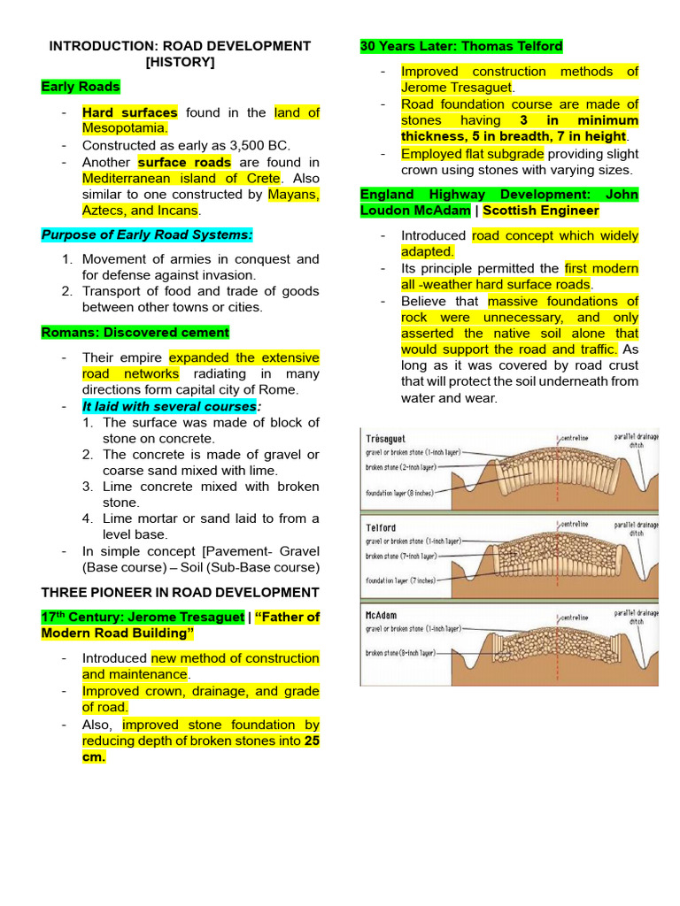 History and Development of Roads | PDF | Road | Traffic