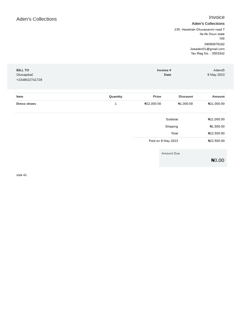 Invoice#Adens 5 | PDF