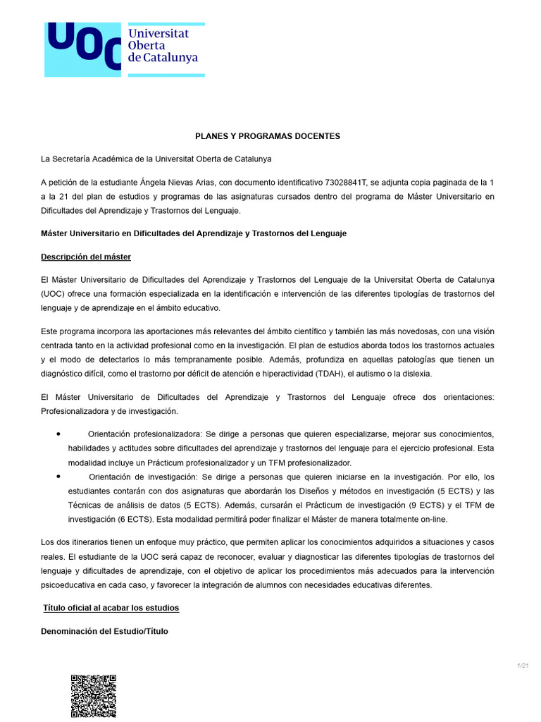 2023-10-24 - Plan de Estudios y Programas Docentes | PDF | Aprendizaje ...