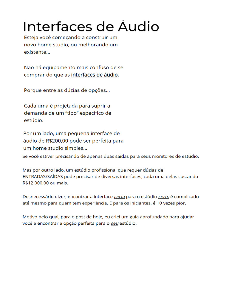 Interfaces de Audio | PDF