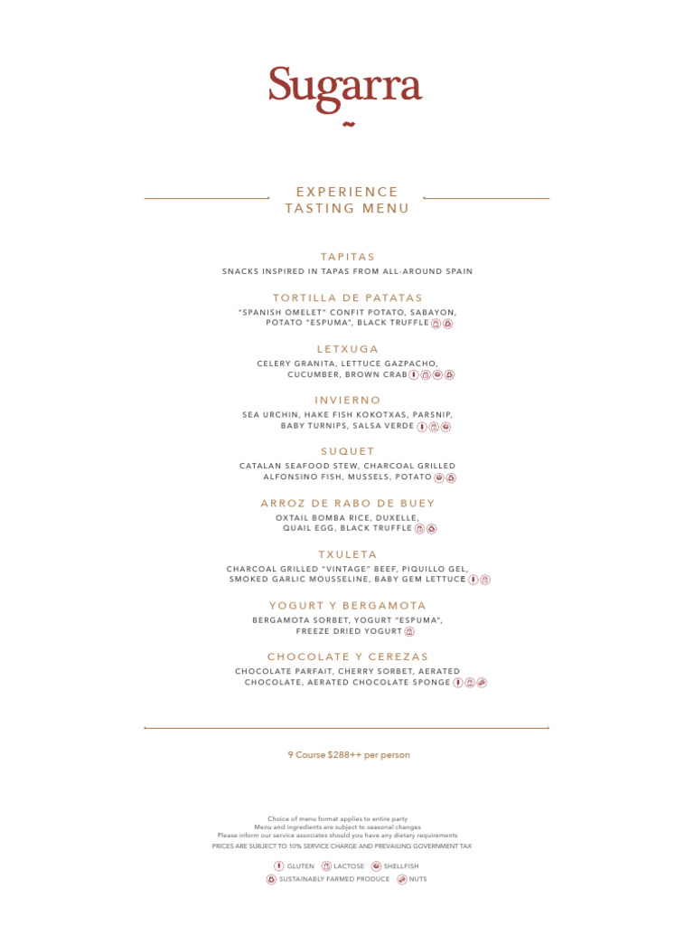 Sugarra Tasting Menu Experience | PDF