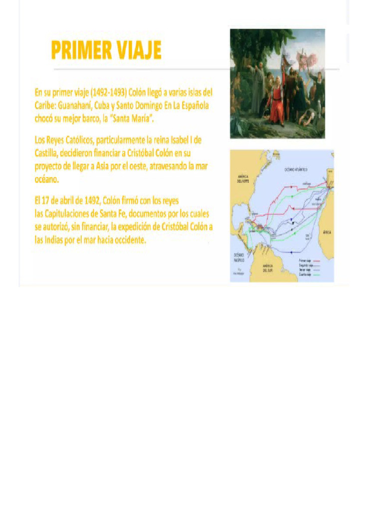 Viajes de Cristobal Colon Con Resumen | PDF