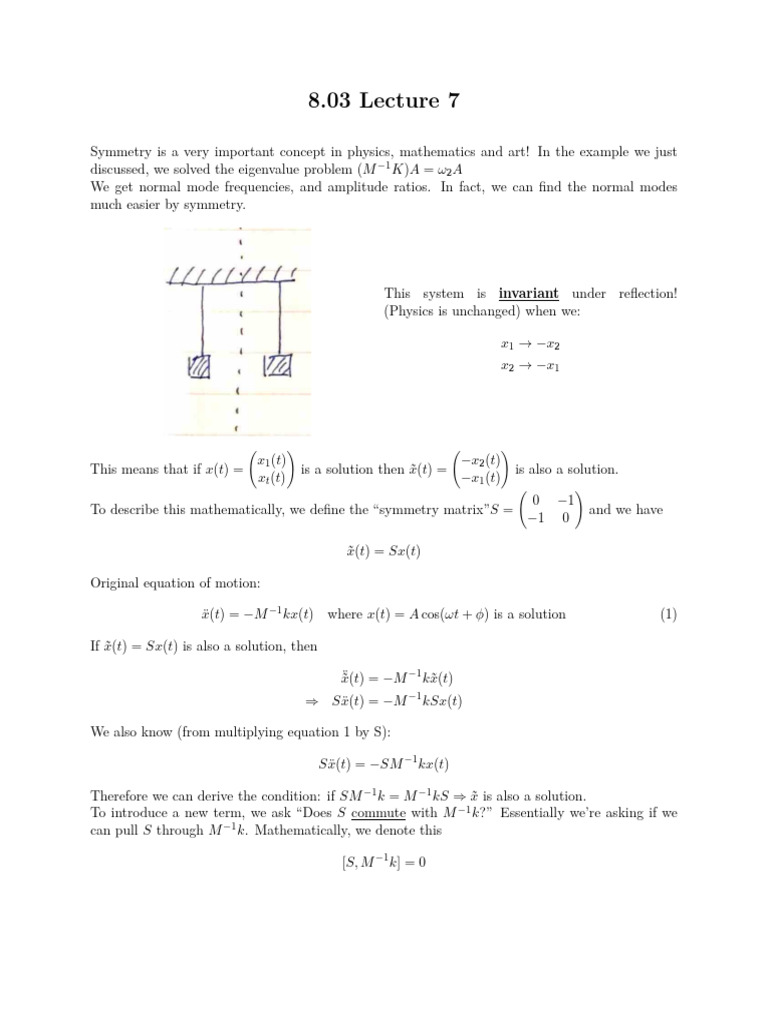 Symmetry in Normal Modes Analysis | PDF | Eigenvalues And Eigenvectors ...