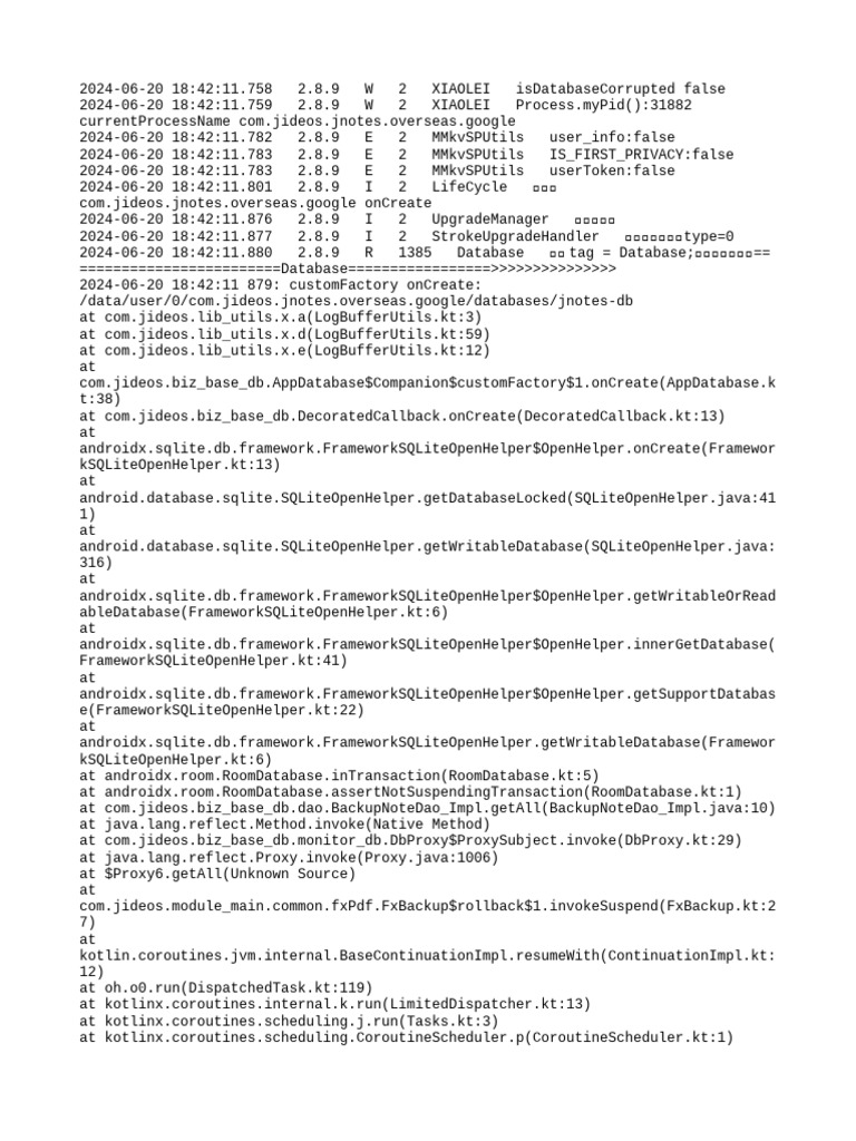 Database Operations Log for JNotes | PDF | Computer Data | Information ...