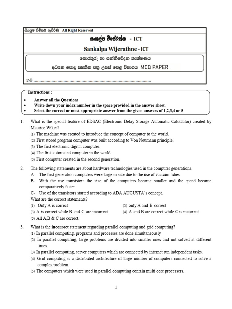 EM - ICT - G12 - T2 - I, II PP Ans - 2019 | PDF | Computer Data Storage ...