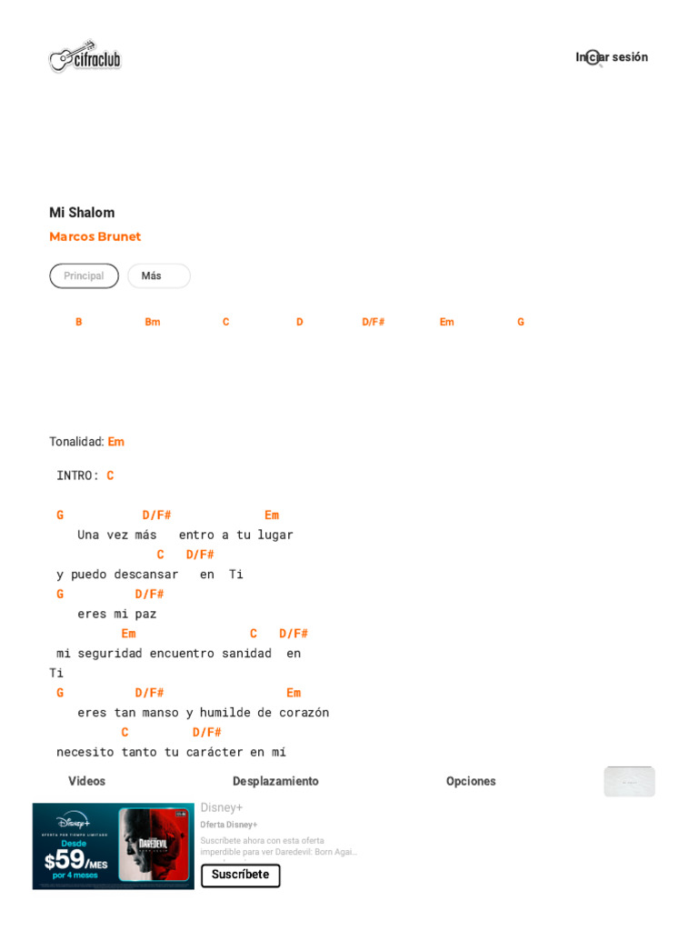 Acordes y letra de 