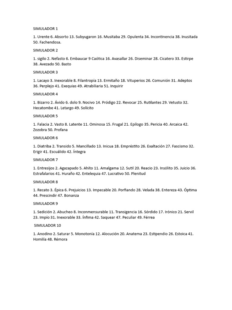 PALABRAS SUBRAYADAS SIM POLITECNICA PDF
