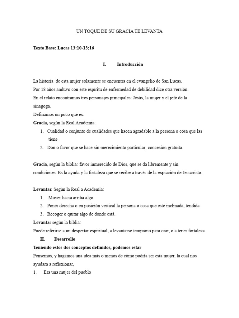 Un Toque de Su Gracia Te Levanta | PDF | Jesús | Cristo (título)