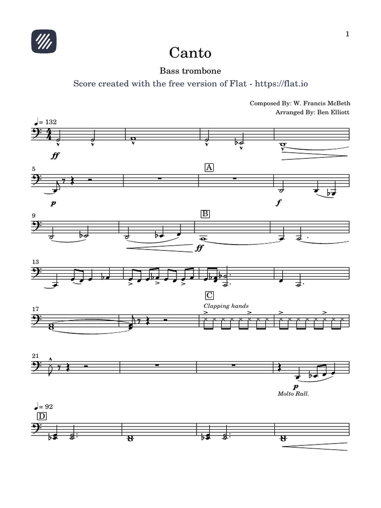 Canto: Score Created With The Free Version of Flat - Https://flat - Io ...