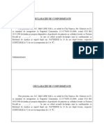 Declaraţie de Conformitate