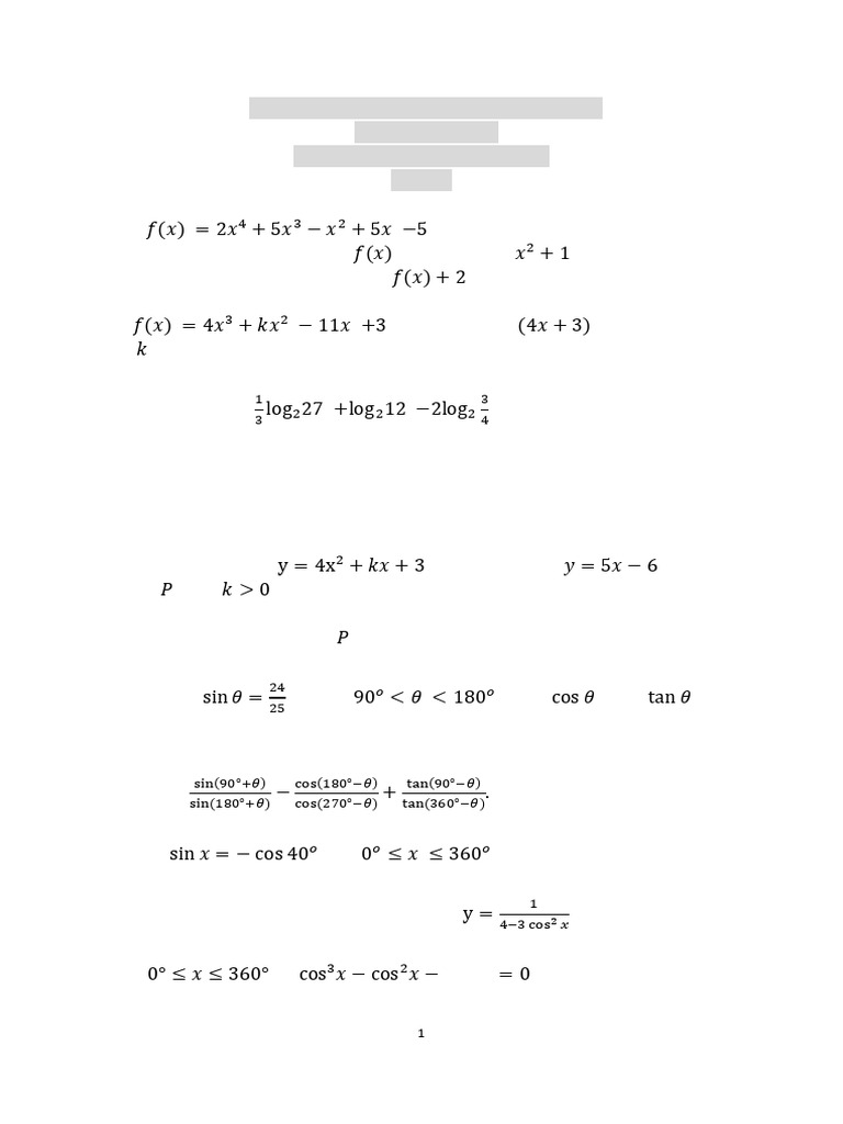 Cfss - s4 - Maths - Final Exam - Paper 1 - 12-13 | PDF | Mathematics