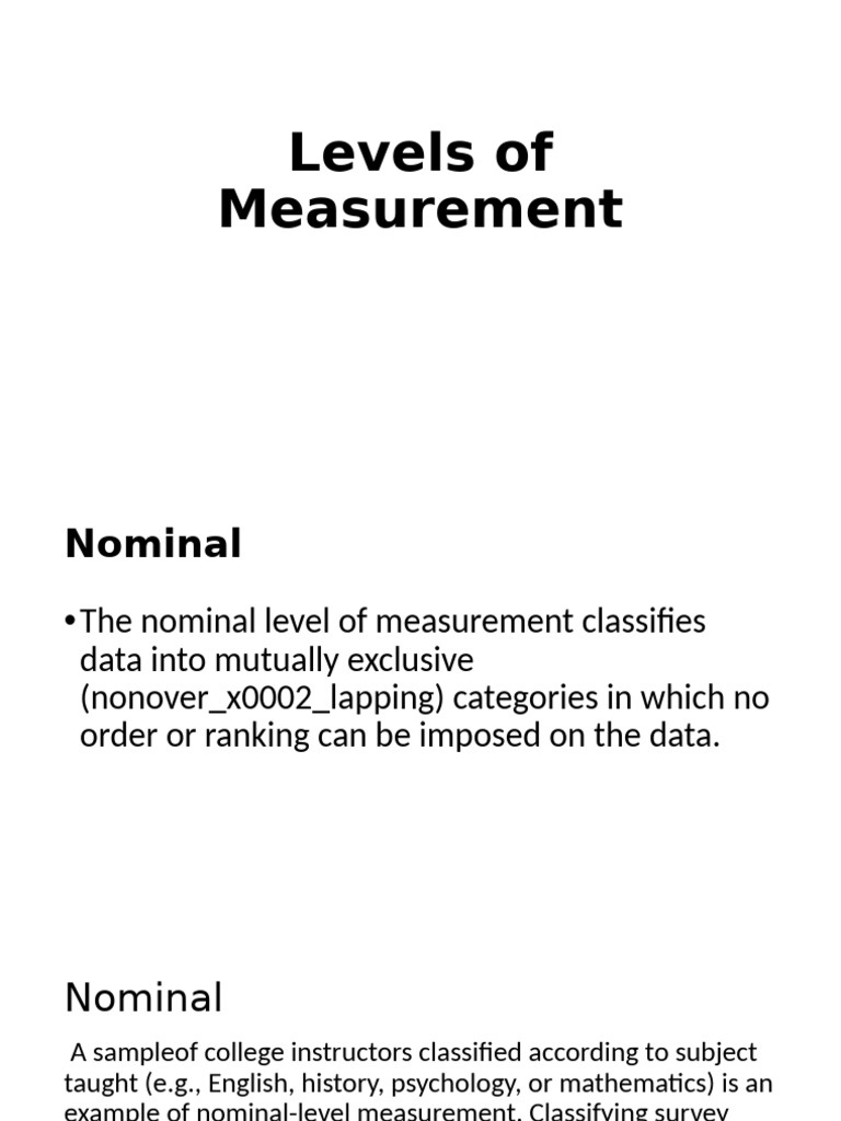 Understanding Levels of Measurement | PDF | Level Of Measurement
