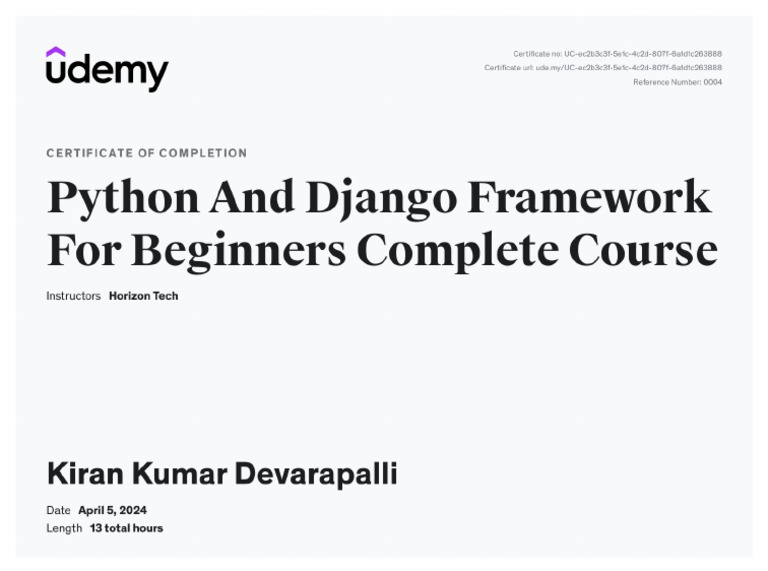 Django Framework Complete Course | PDF