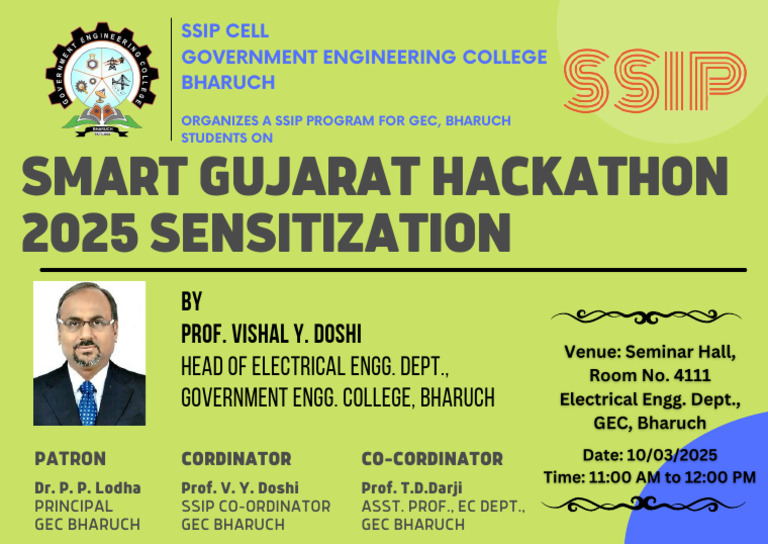 SSIP Program for Smart Gujarat Hackathon 2025 | PDF