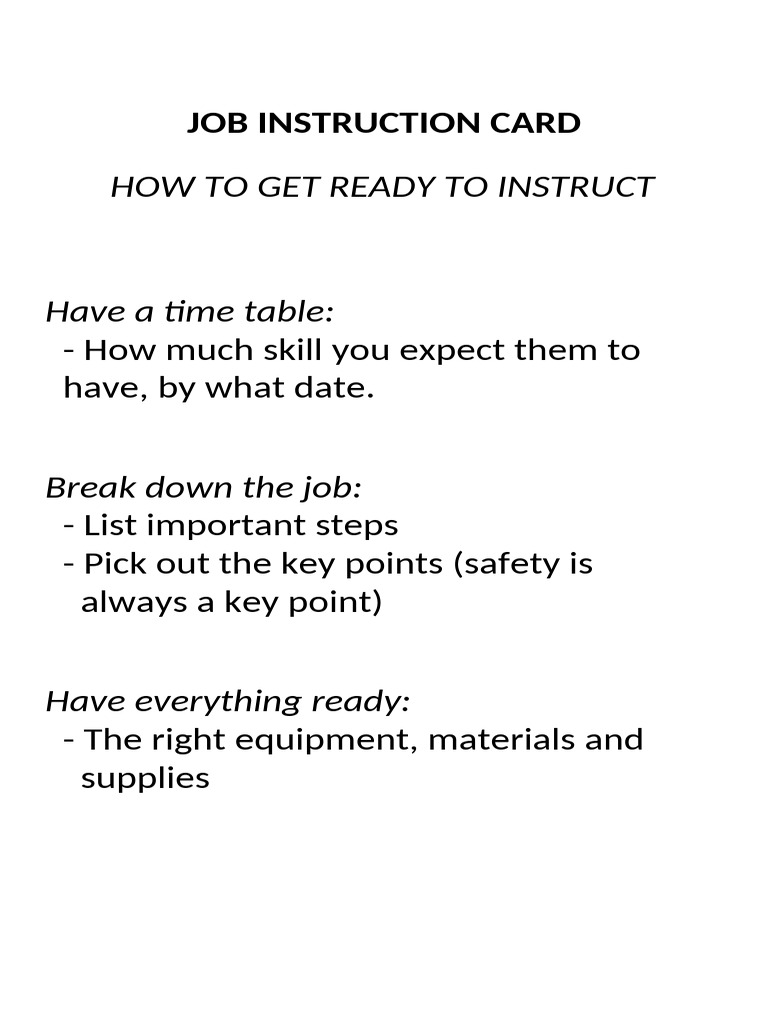 Effective Job Instruction Guide | PDF