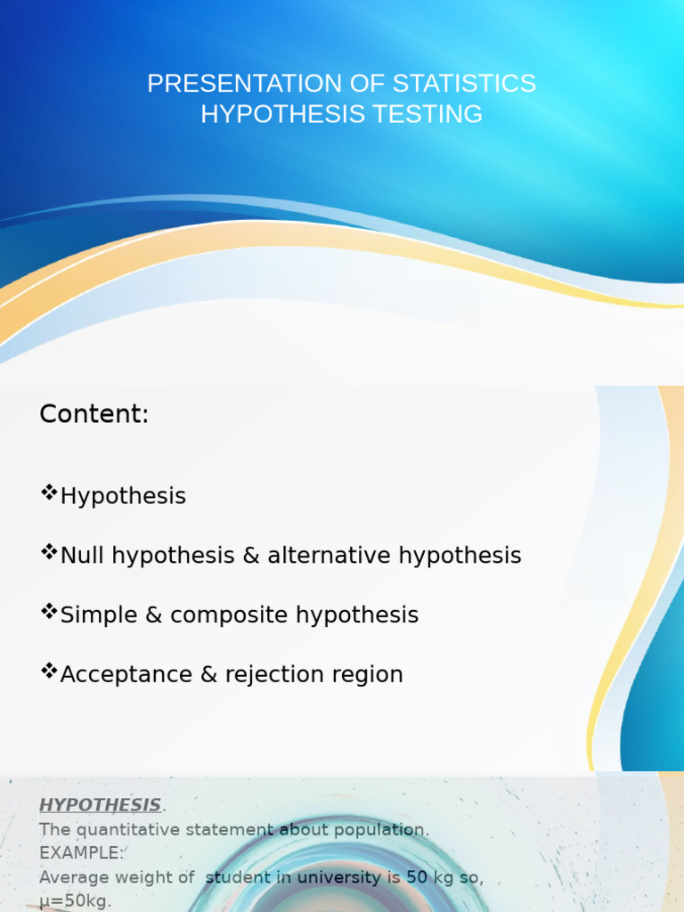 of Statistics II | PDF | Hypothesis | Statistics