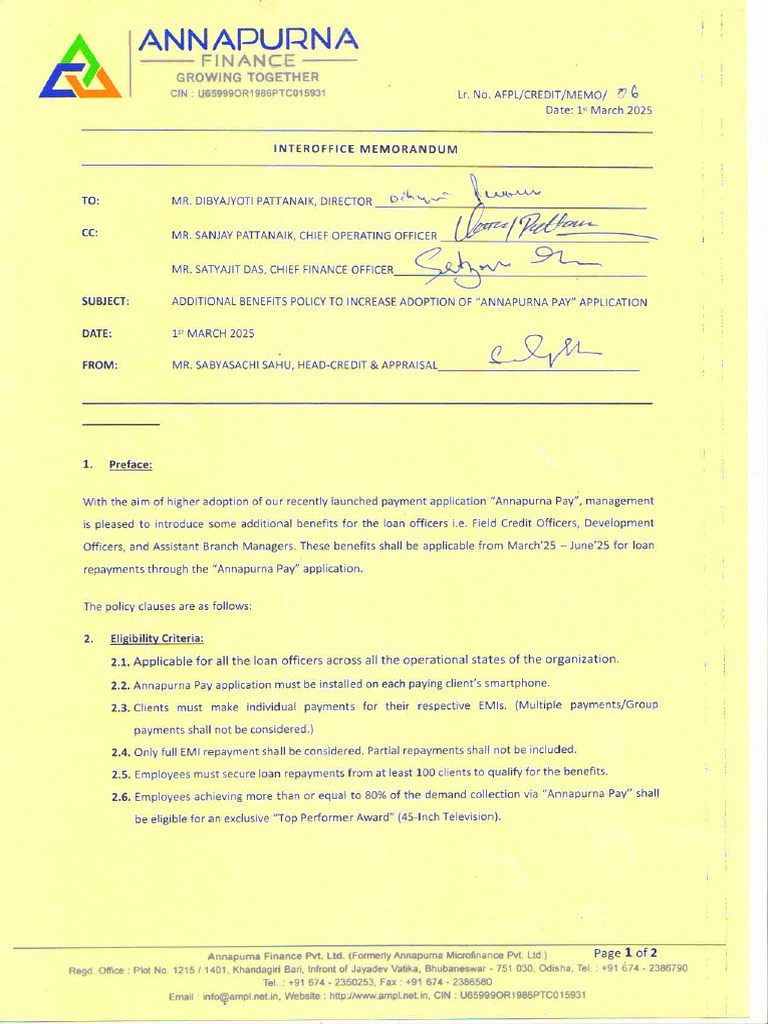 Interoffice Memorandum | PDF
