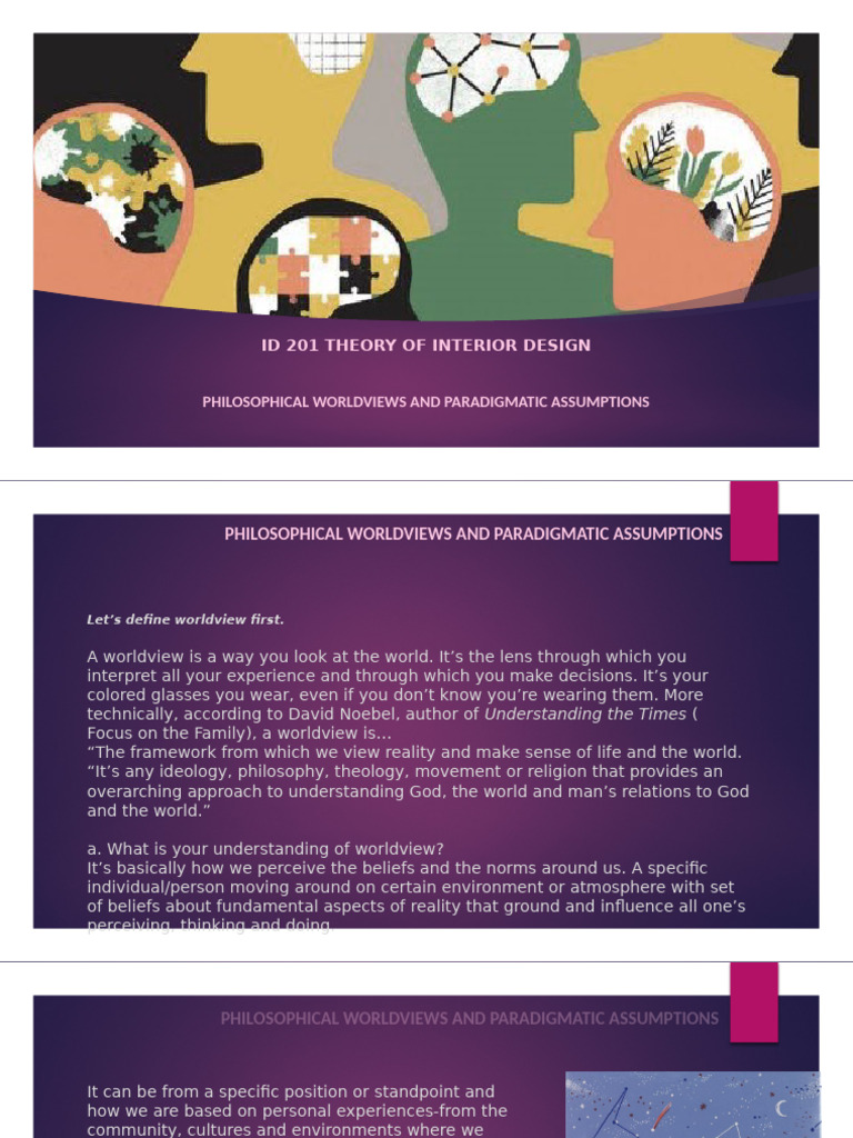 Philosophical Worldviews in Design Theory | PDF | Theory | Paradigm