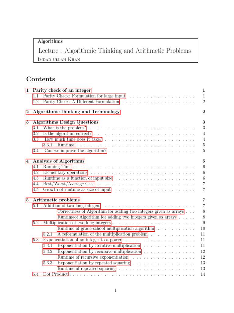CS365-Notes-01-Algorithmic-Thinking-Arithmetic-Problems | PDF ... image.