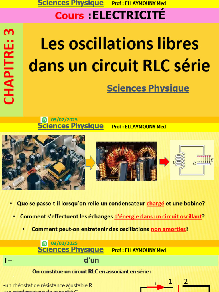 Oscillations dans un circuit RLC | PDF | Tension électrique | Condensateur