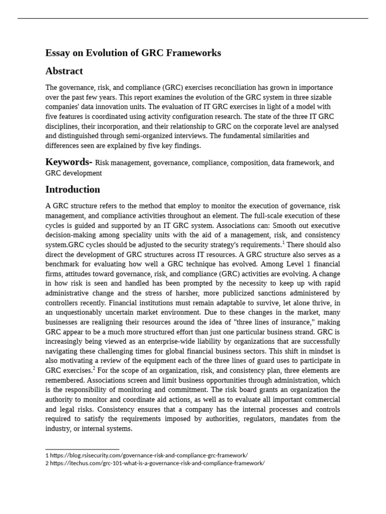 Evolution of GRC Frameworks Explained | PDF | Risk | Business