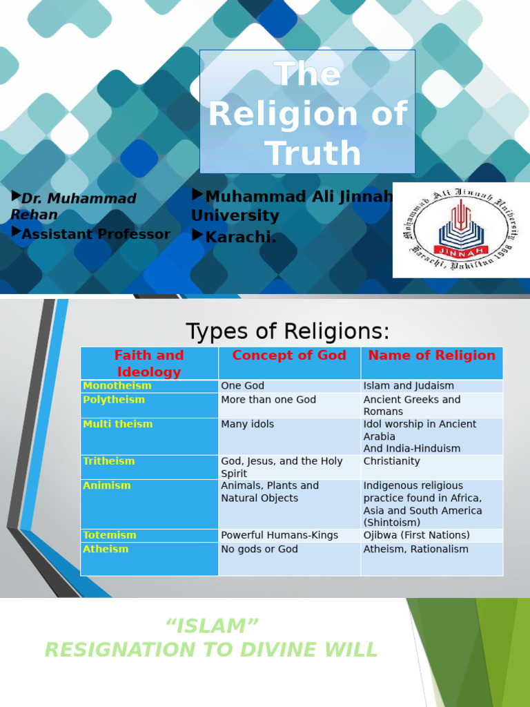 Understanding the Religion of Islam | PDF | Monotheism | Prophets And ...