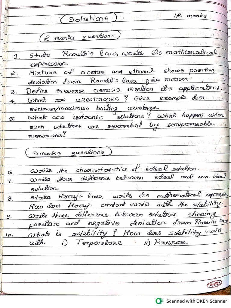 2nd PUC Chemistry Important Questions 2025 | PDF