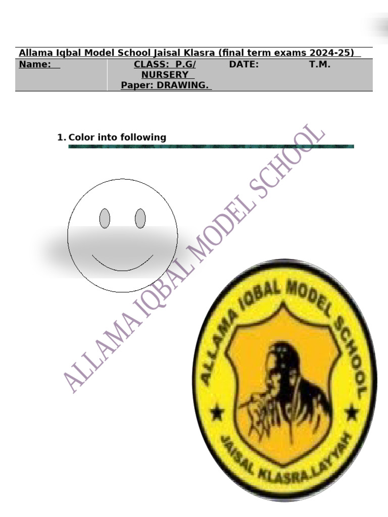 Final Term Drawing Exam 2024-25 | PDF