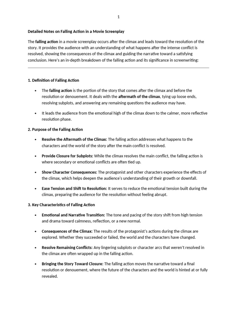 Understanding Falling Action in Screenplays | PDF | Thriller (Genre ...