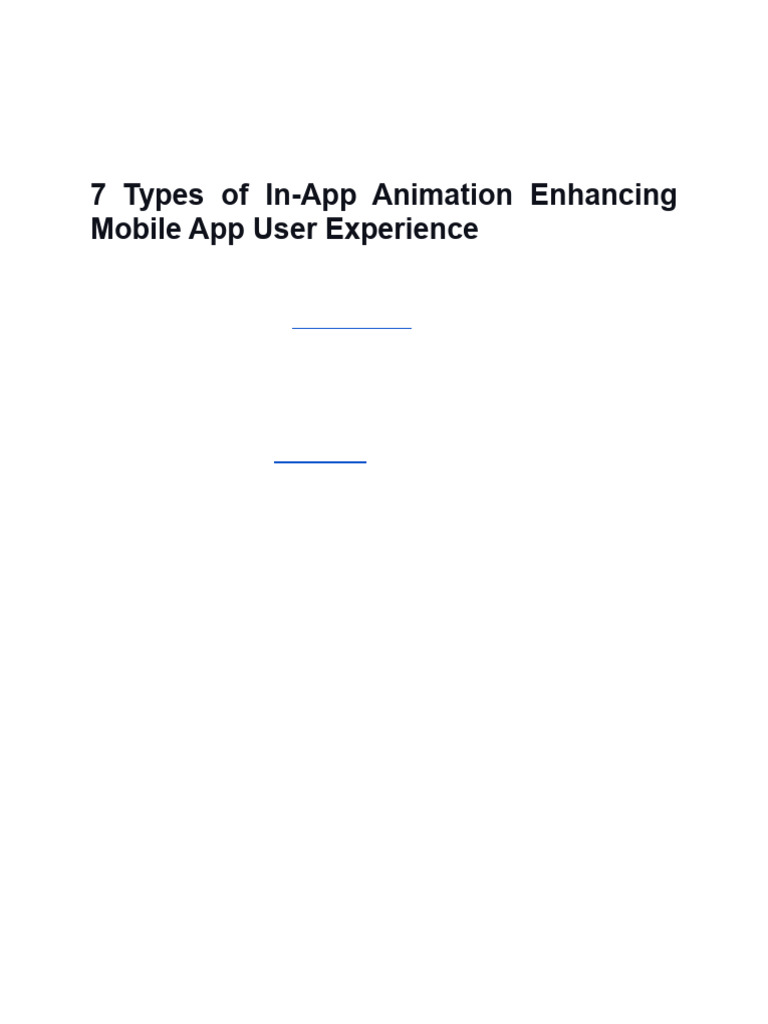 7 Types of In-App Animation for UX | PDF | Mobile App | Computing