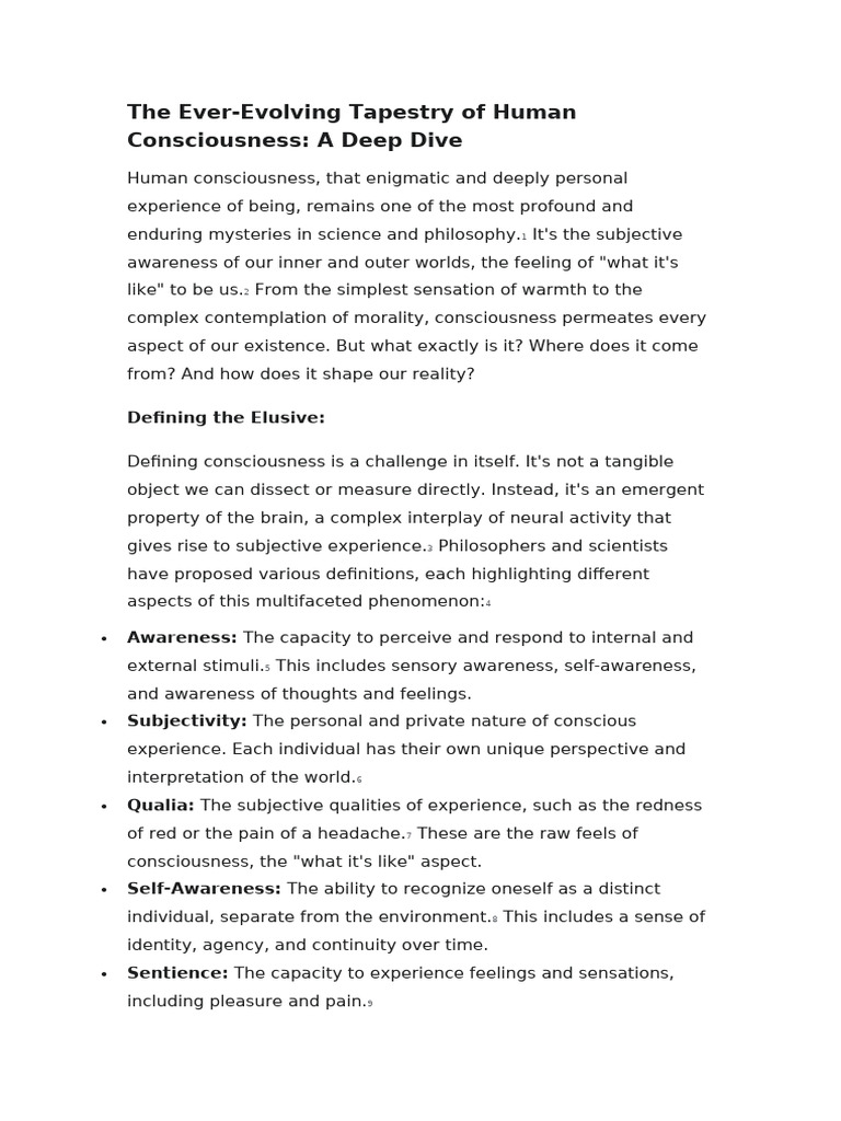 Understanding Human Consciousness | PDF | Consciousness | Awareness