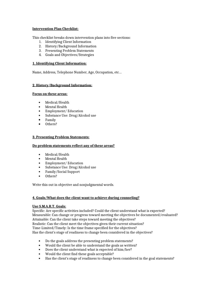 Intervention Plan Development Guide | PDF | Socioeconomic Status ...