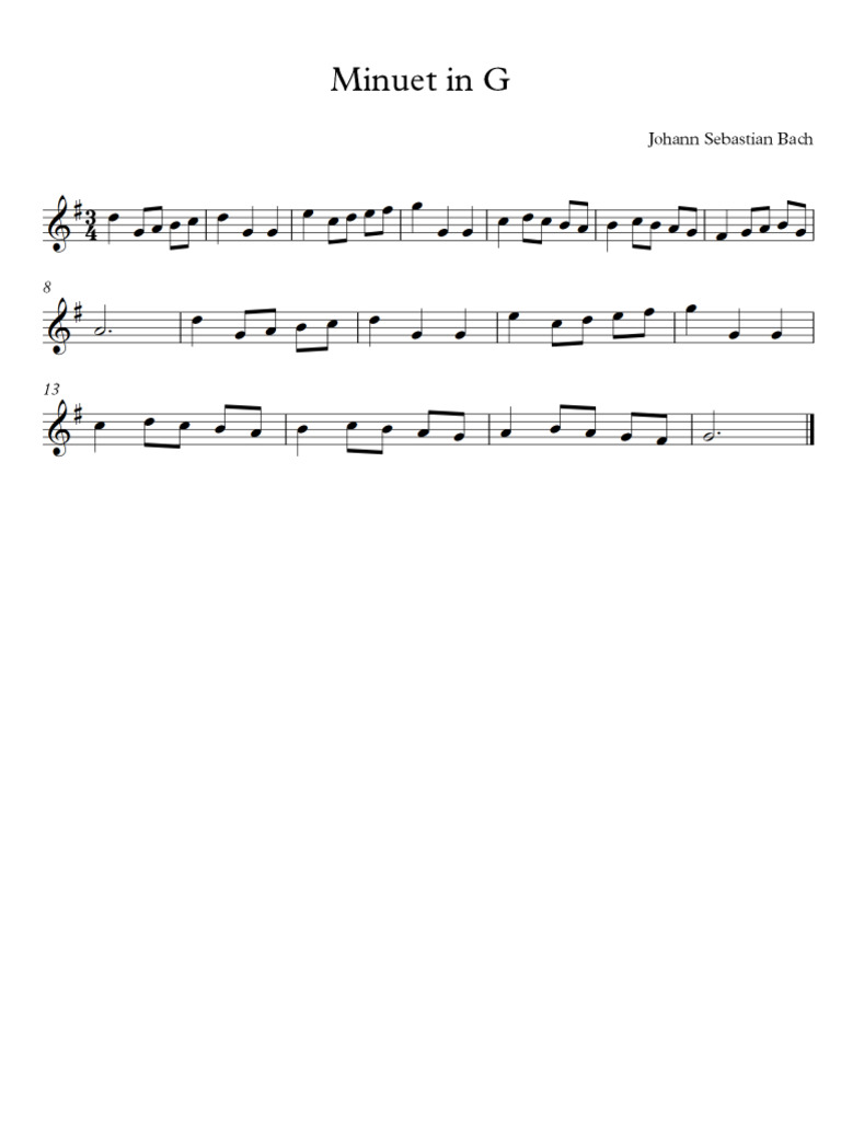 Menuet in G | PDF
