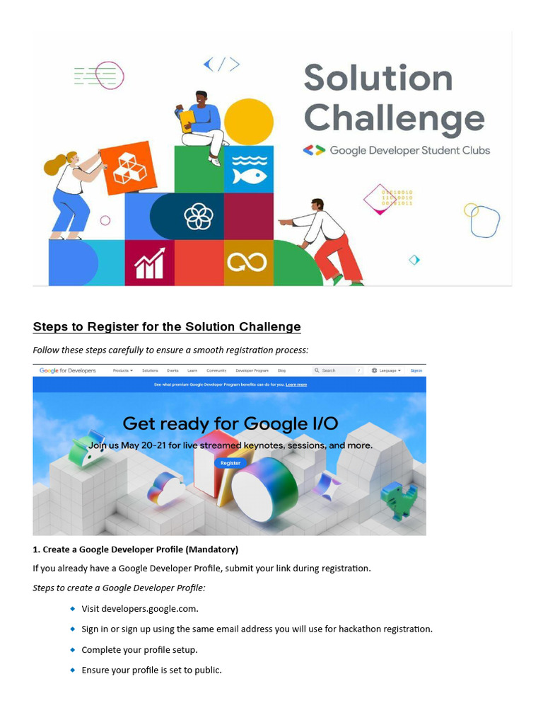 Register for GDSC Solution Challenge 2025 | PDF