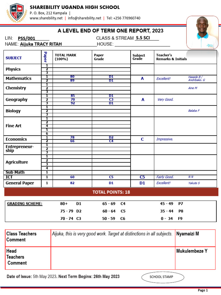 Sharebility Alevel Report System 2.0 | PDF