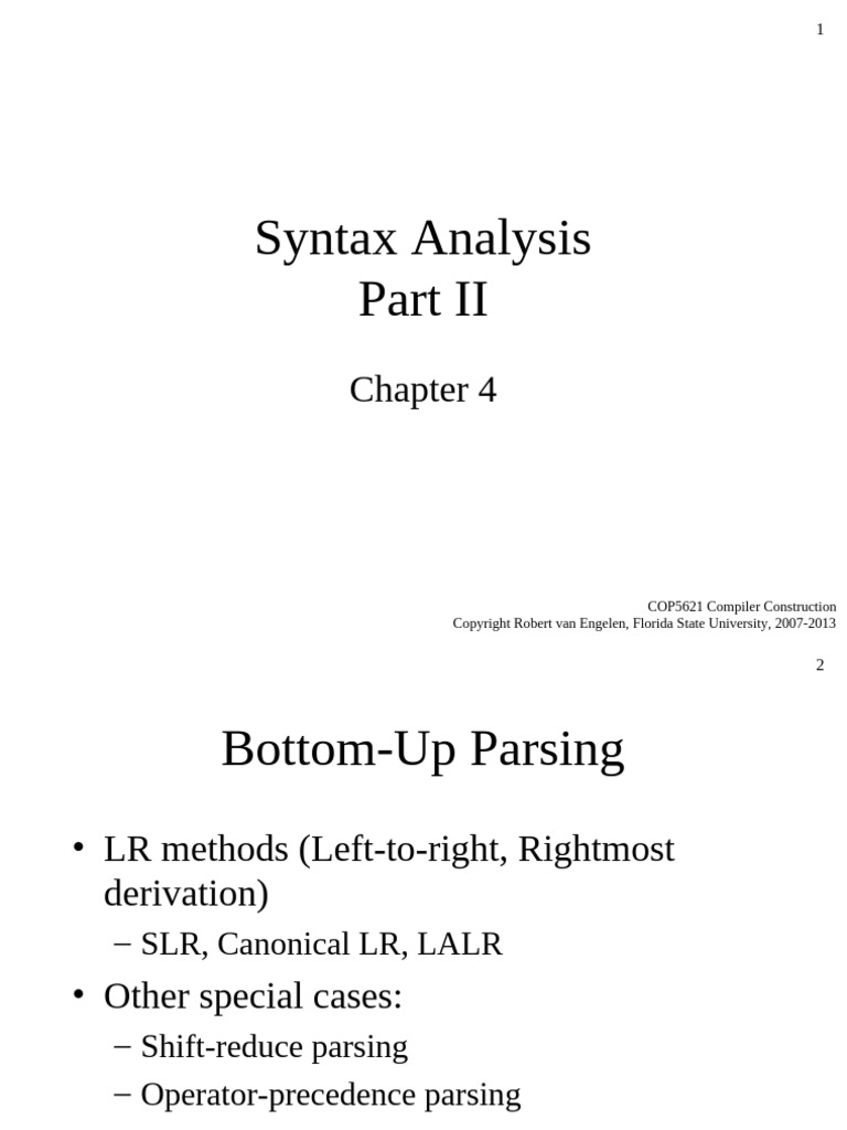 bottom up | PDF | Parsing | Language Mechanics