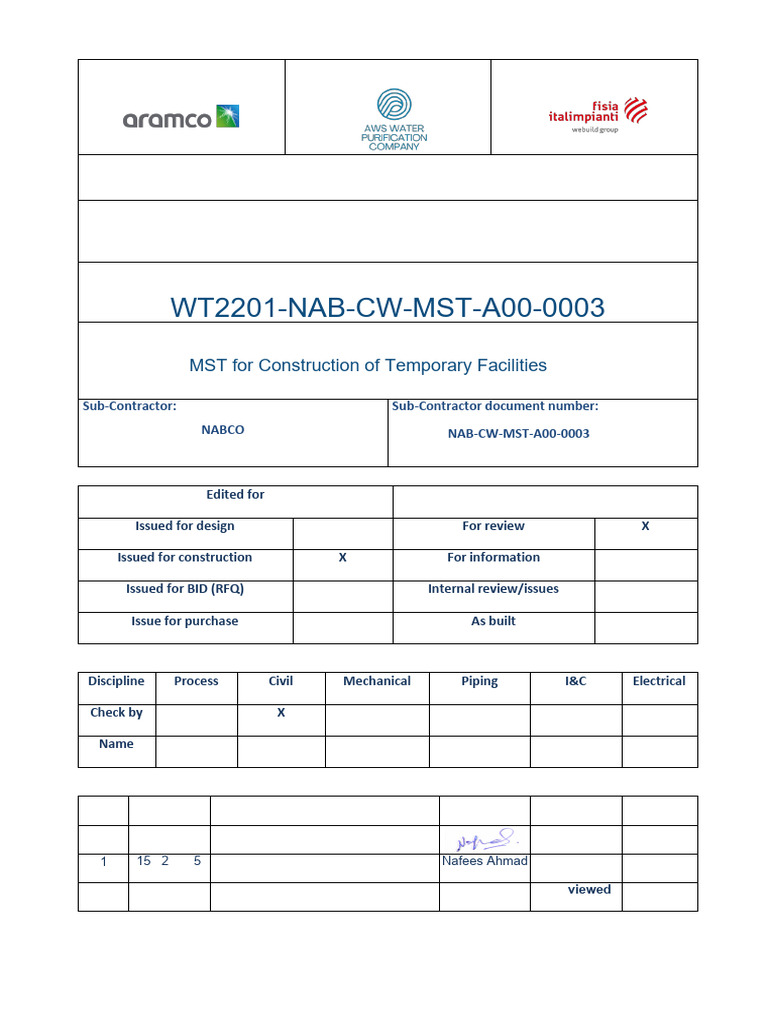 MST for Temporary Facilities Construction | PDF | Quality Assurance ...