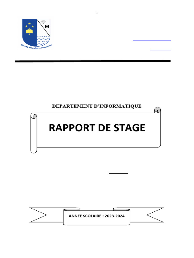 Rapport de stage en informatique 2023-2024 | PDF | Microsoft Access ...