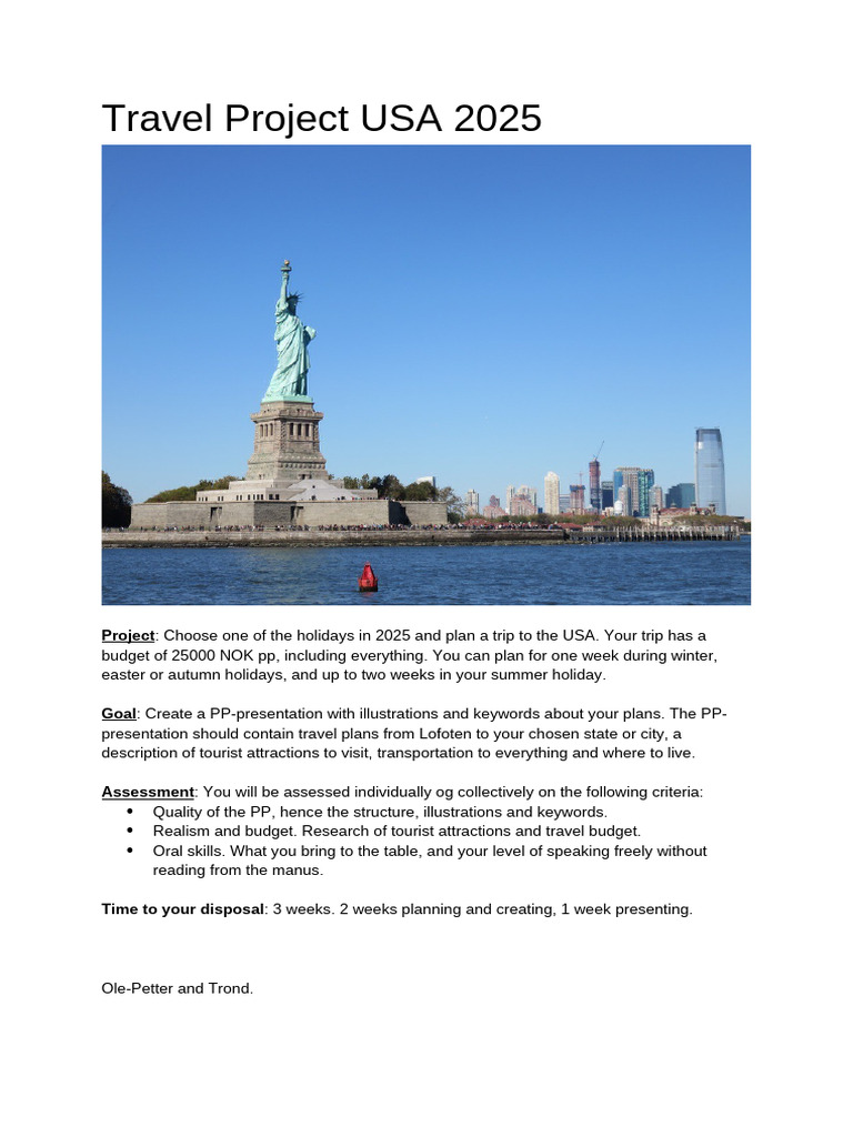 Travel Project USA | PDF