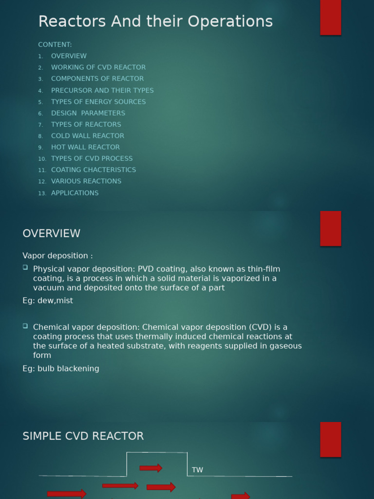 CVD Reactors: Types and Operations | PDF | Chemical Vapor Deposition ...