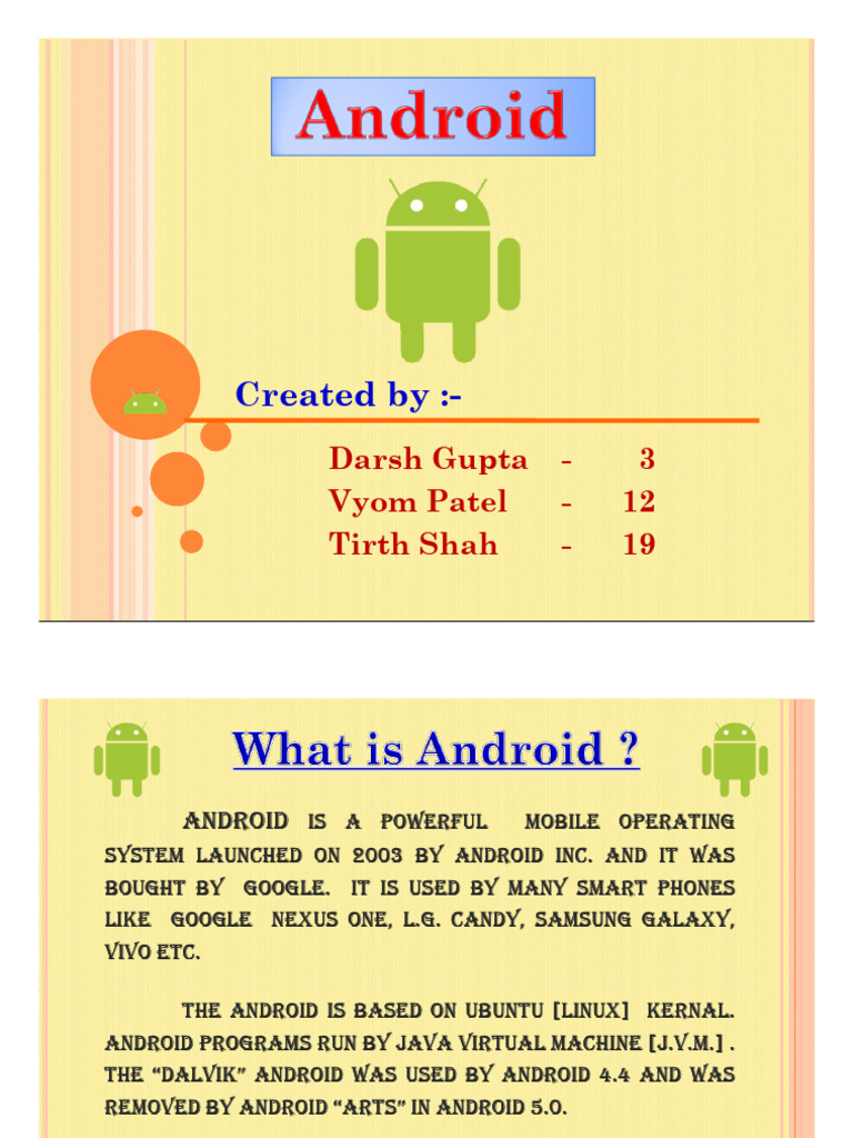 Overview of Android Operating System | PDF