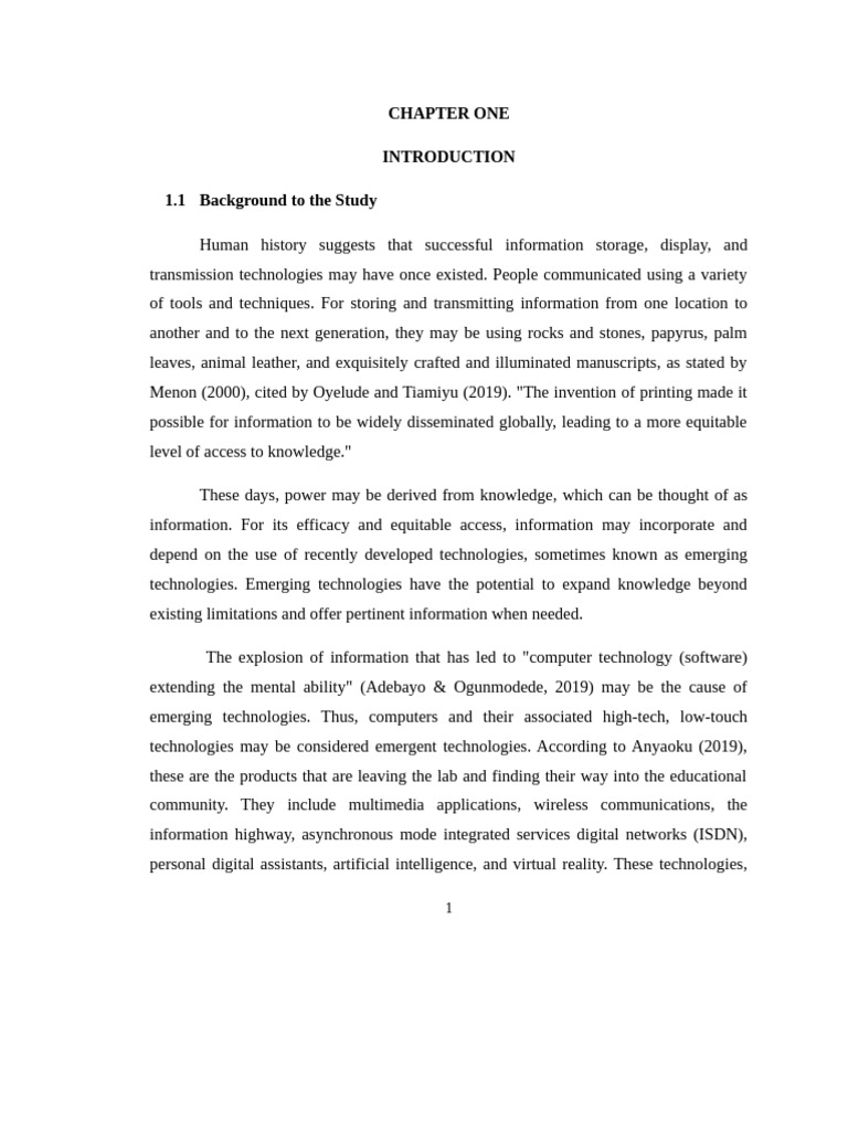 Chapter One | PDF | Educational Technology | Emerging Technologies