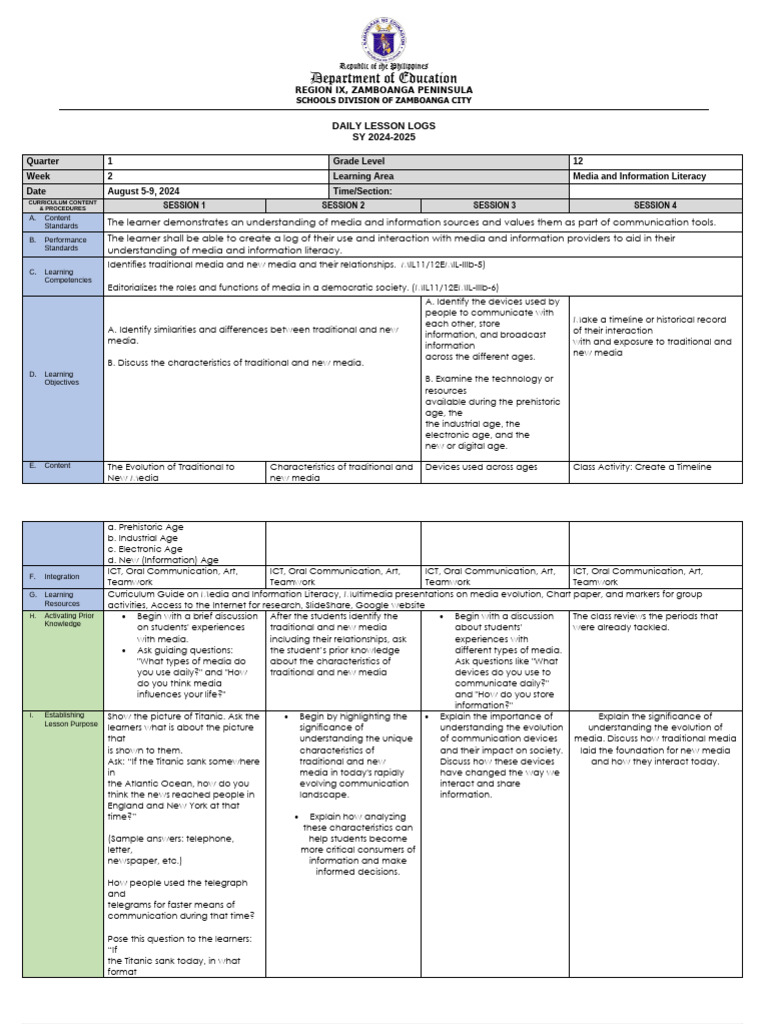 Media Literacy Lesson Plan for Grade 12 | PDF | New Media | Educational ...
